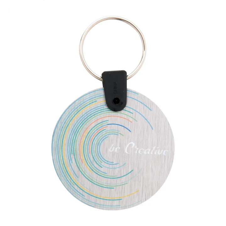 Aluudy A Round Metal Keyring