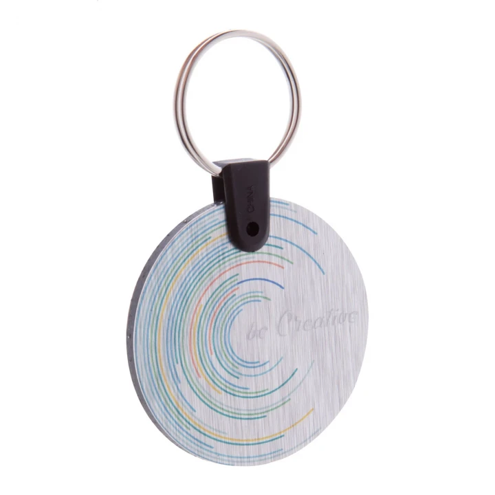 Aluudy A Round Metal Keyring