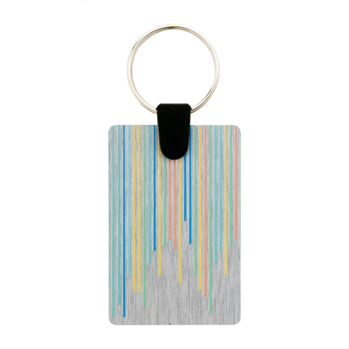 Aluudy D Rectangle Metal Keyring