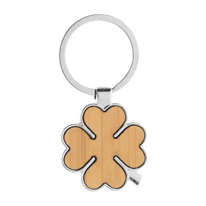 Clorby Bamboo Four Leaf Clover Keyring