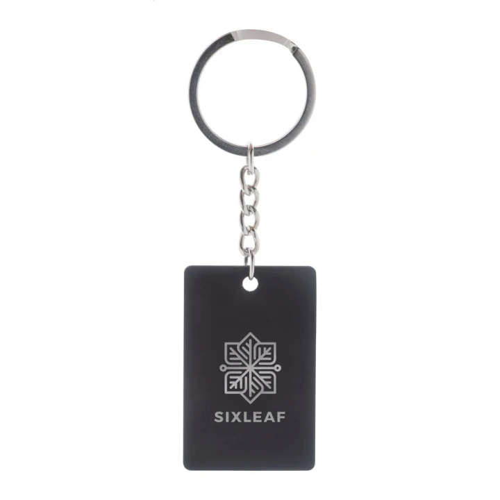 RectoShine Rectangle Metal Keyring