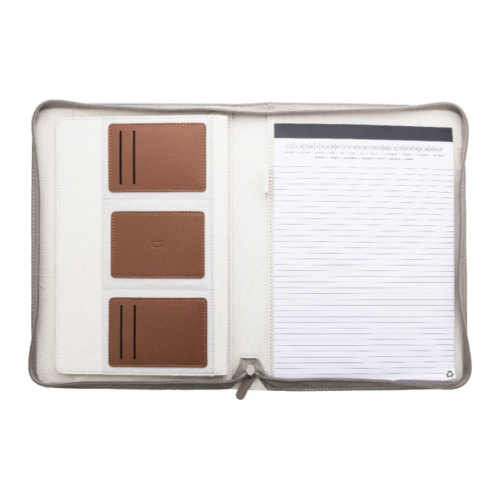 Carbasa Zip Recycled Canvas Document Folder