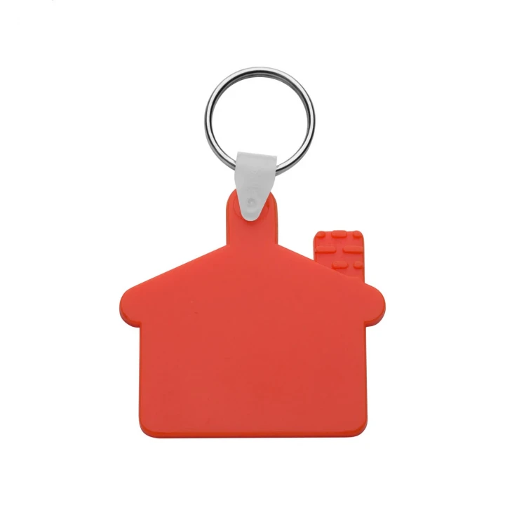 Cottage Shaped Plastic Keyring