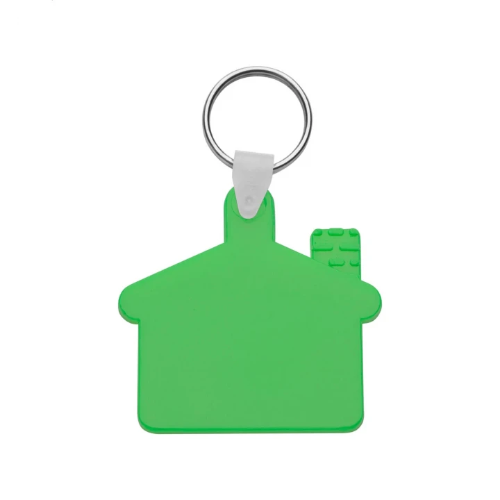 Cottage Shaped Plastic Keyring
