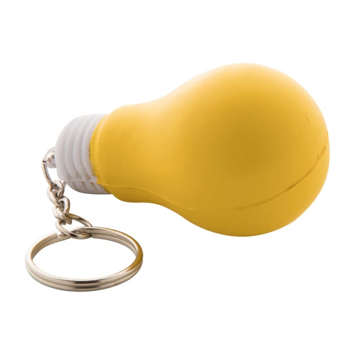Lightbulb Shaped Stress Ball Keyring 