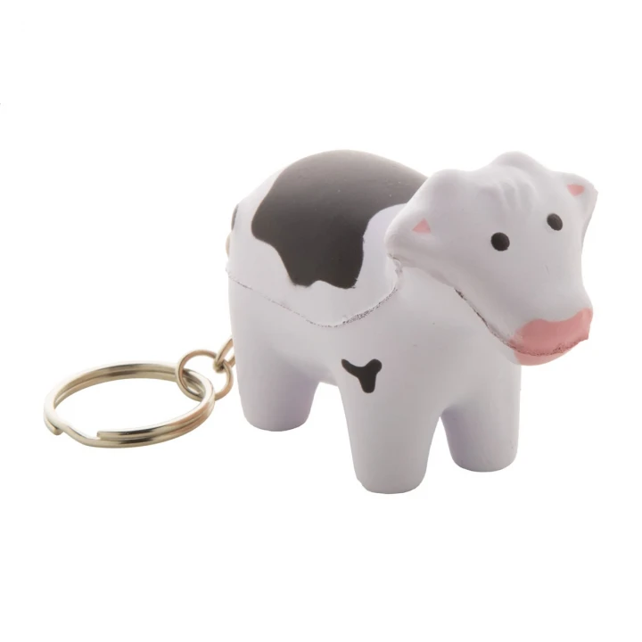 Cow Shaped Stress Ball Keyring
