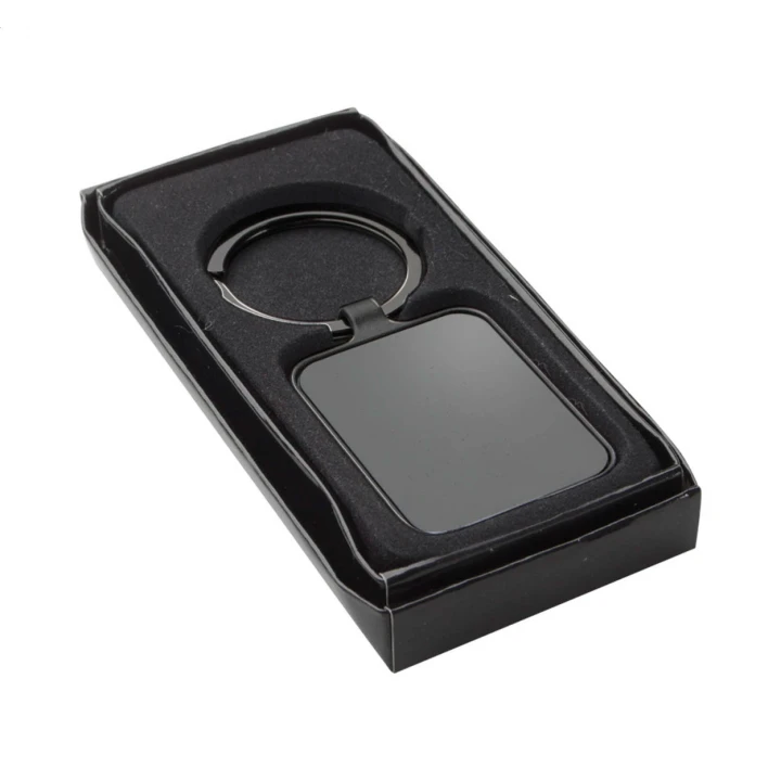 Smith Rectangular Gunmetal Keyring