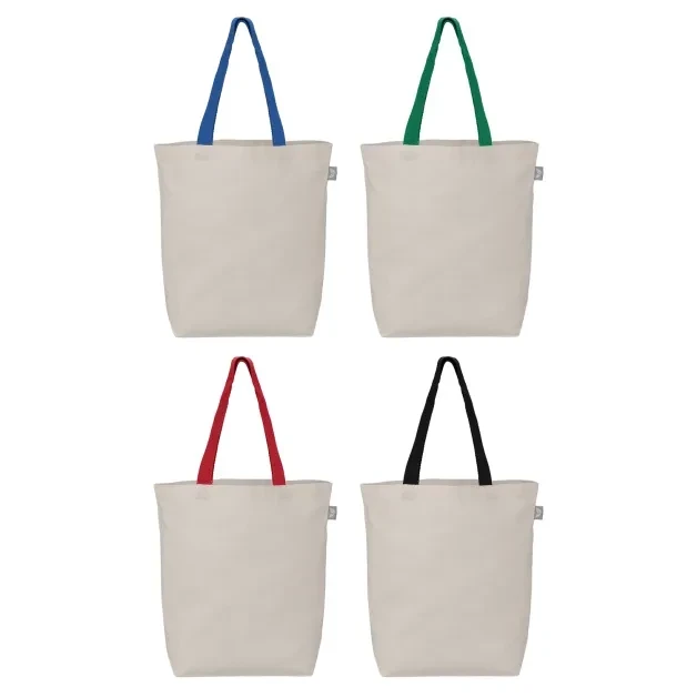 Tonga Recycled 5 oz Cotton Coloured Handle Shopping Tote Bag - 11L