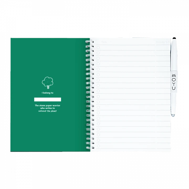 MOYU Erasable Stone Paper Notebook A5 Premium Forest Green - 40 Pages