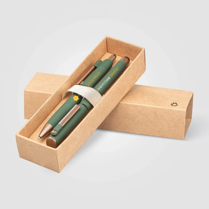 York Recycled Plastic Bronze Trim Pen Gift Set