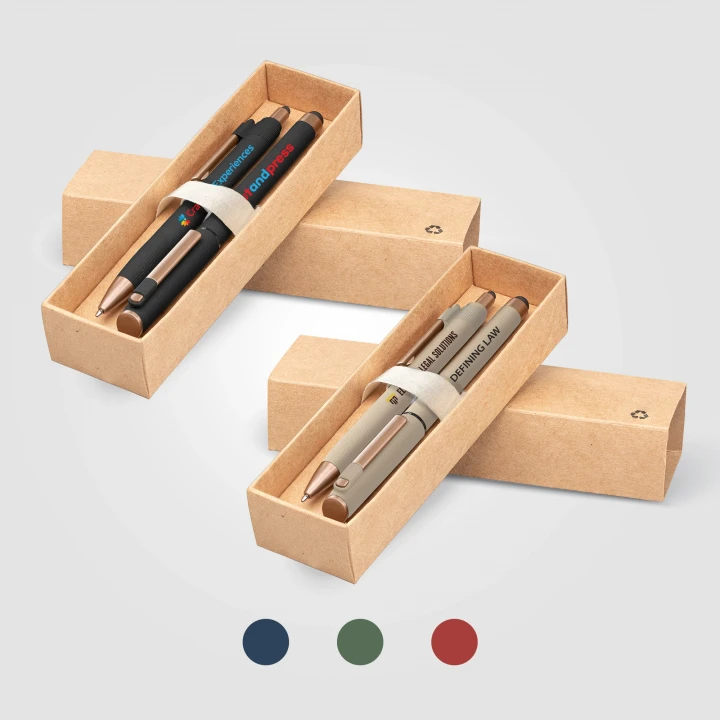 York Recycled Plastic Bronze Trim Pen Gift Set