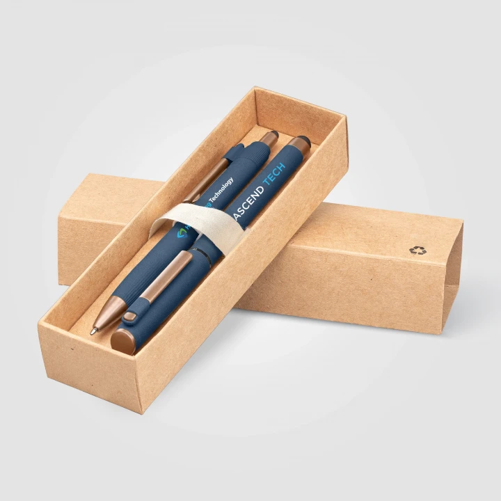 York Recycled Plastic Bronze Trim Pen Gift Set