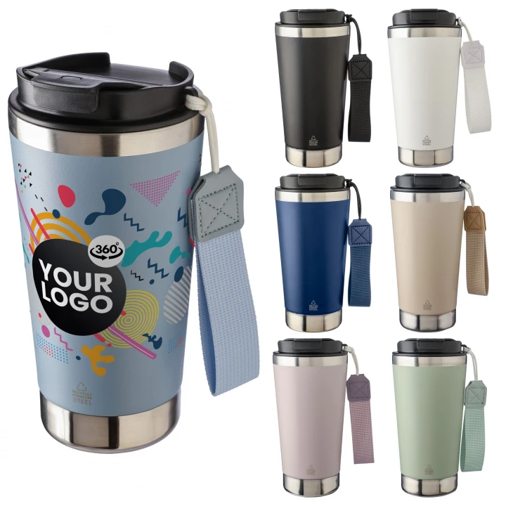 Recycled Steel Double Walled Travel Mug 500ml