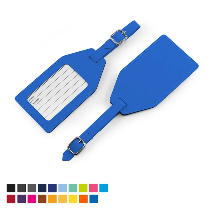 Angled Luggage Tag in matt velvet touch, Torino vegan PU