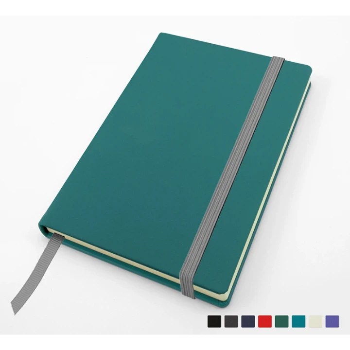 Recycled ELeather Pocket Casebound Notebook with Elastic Strap, made in the UK