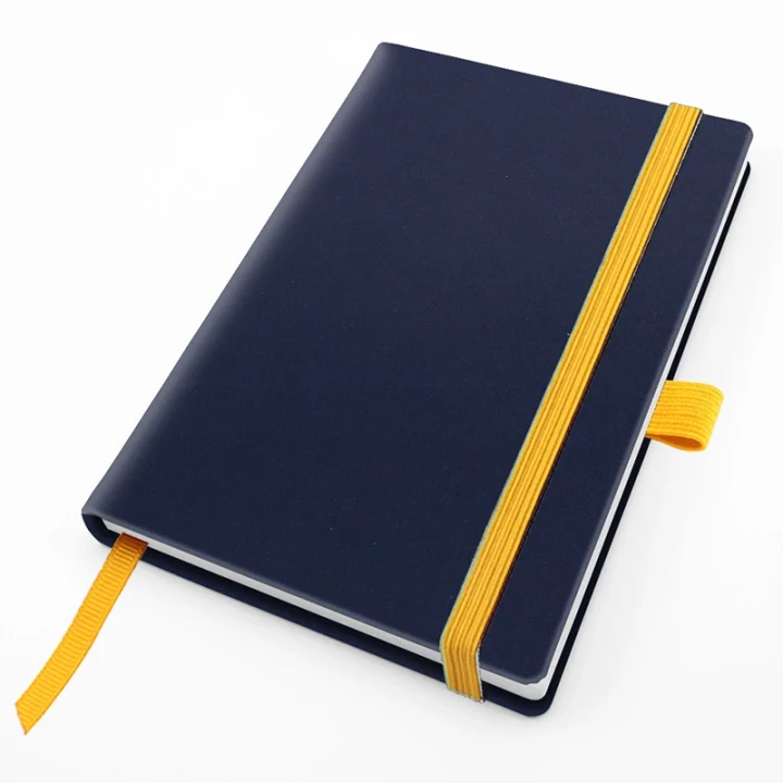 RECYCOPLUS Recycled Pocket Casebound Notebook with Elastic Strap & Pen Loo
