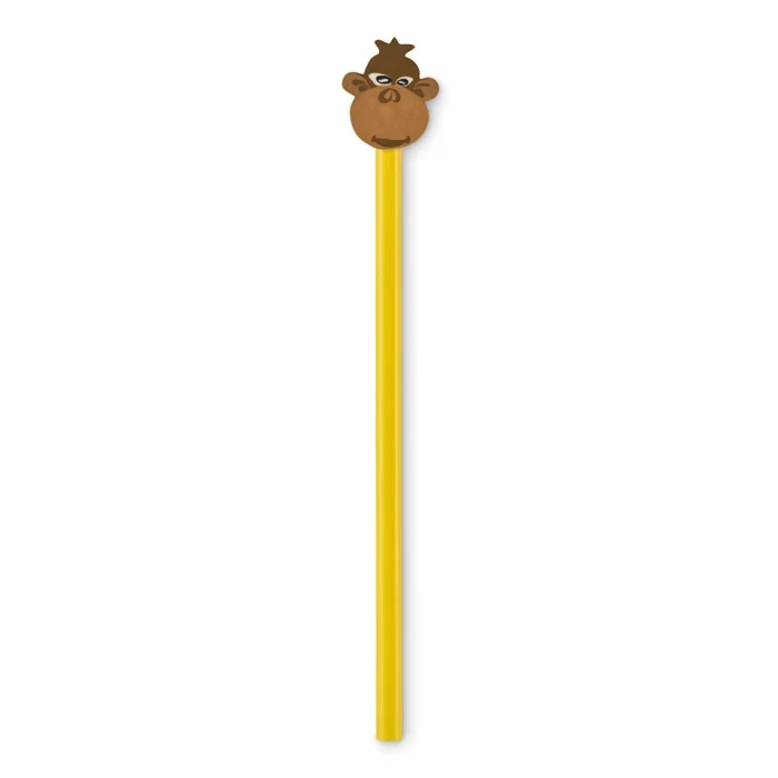 Wooden Pencil With Animal Eraser