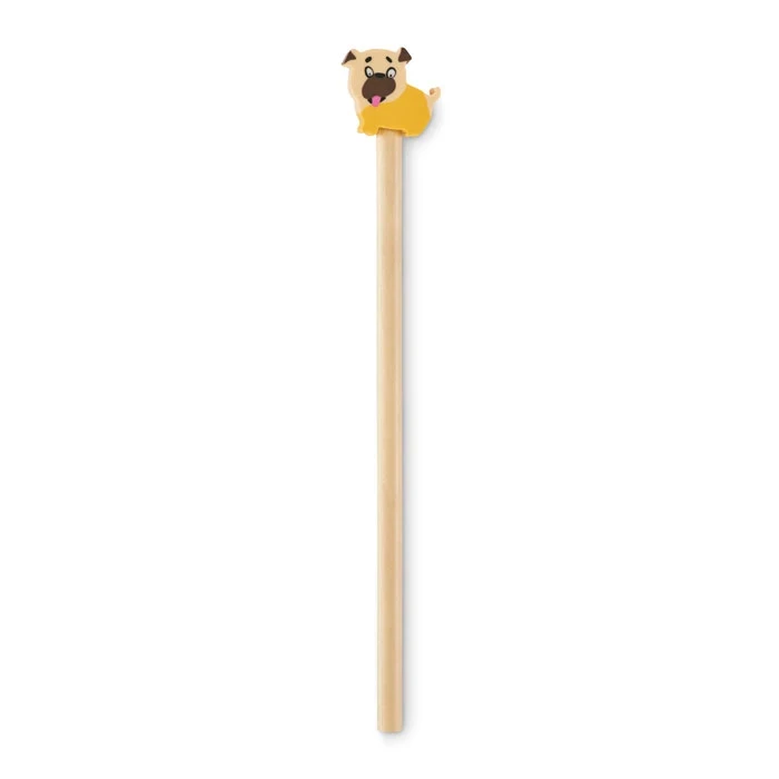 Wooden Pencil With Animal Eraser
