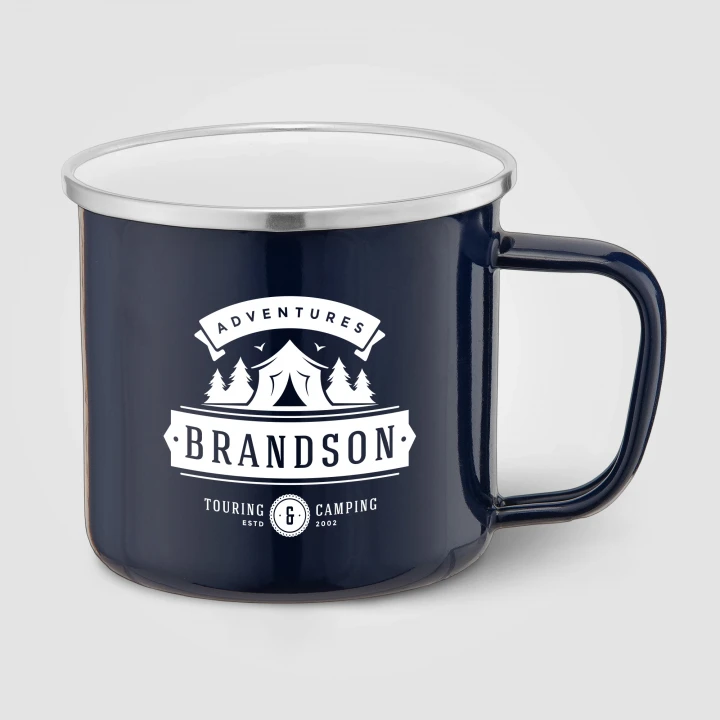 Wyoming 385ml Enamel-Coated Campfire Mug With Stainless Rim