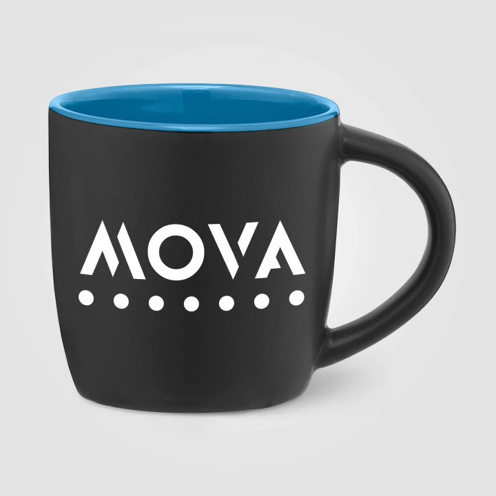Zanzibar 355ml Matte Black Ceramic Mug With ColourPop