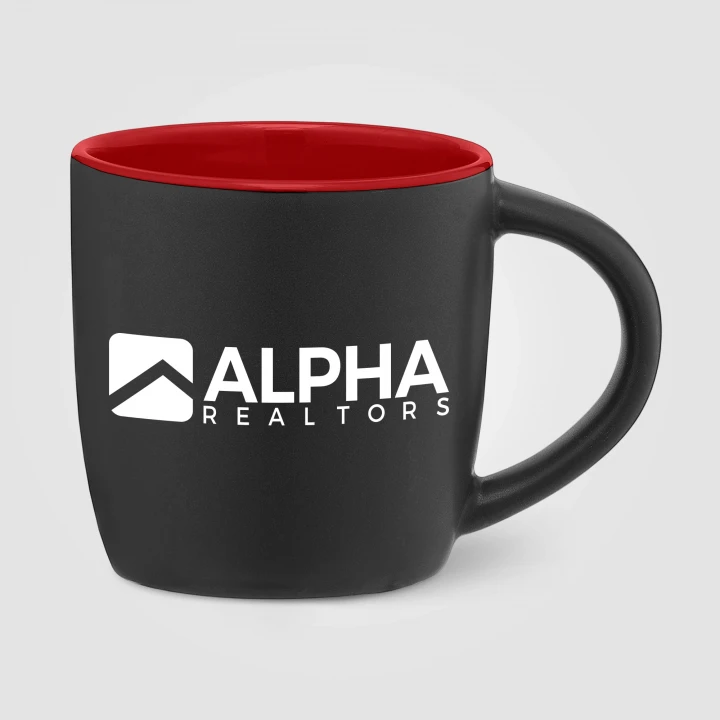 Zanzibar 355ml Matte Black Ceramic Mug With ColourPop
