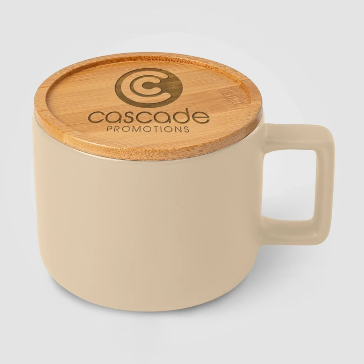 Café Virtuoso 355ml Ceramic Mug with Bamboo Lid