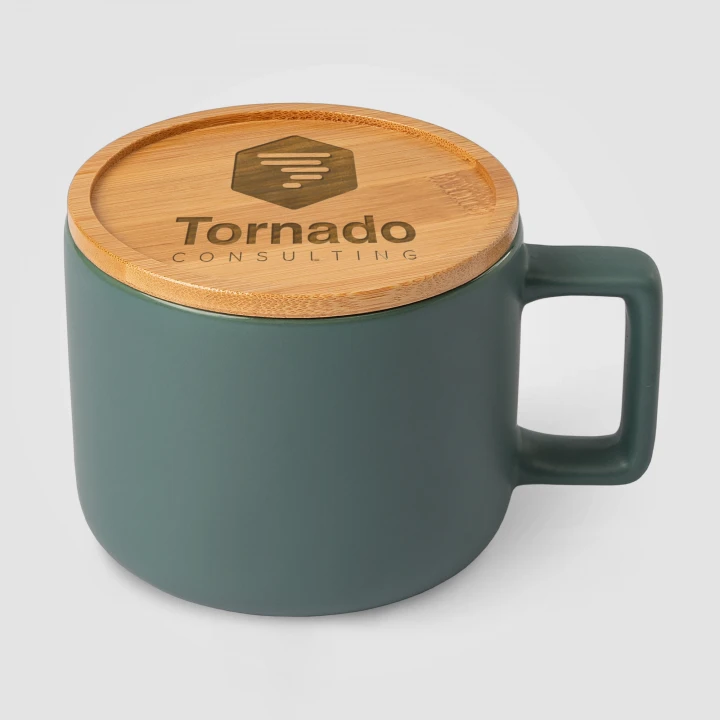 Café Virtuoso 355ml Ceramic Mug with Bamboo Lid