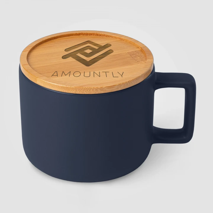 Café Virtuoso 355ml Ceramic Mug with Bamboo Lid