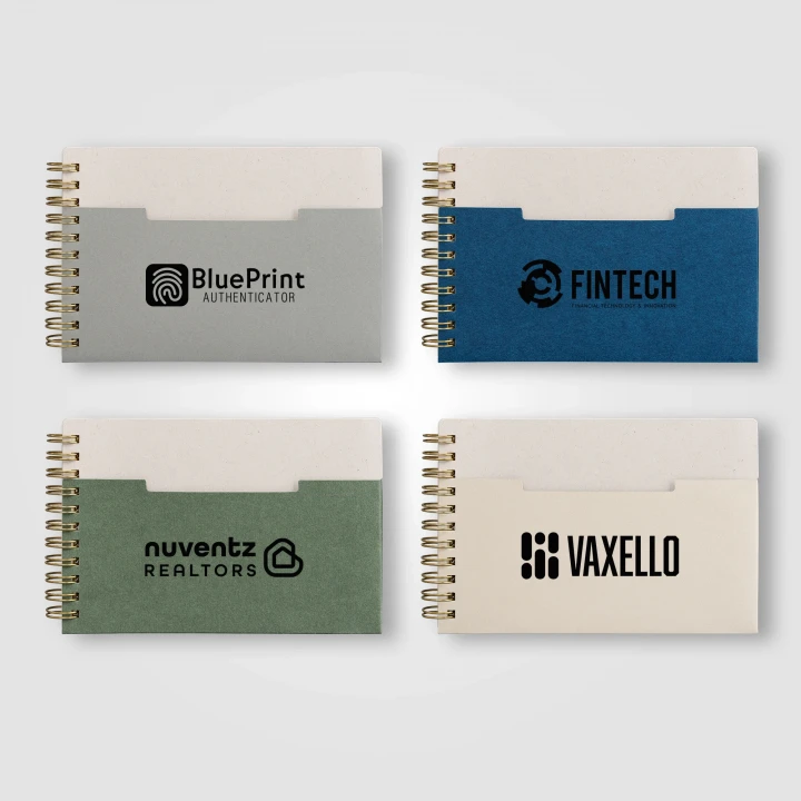 Lino FSC Paper Spiral Binding Horizontal Pocket A6 Notebook