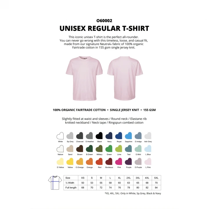 Fairtrade Organic Unisex Regular T-Shirt Neutral® 