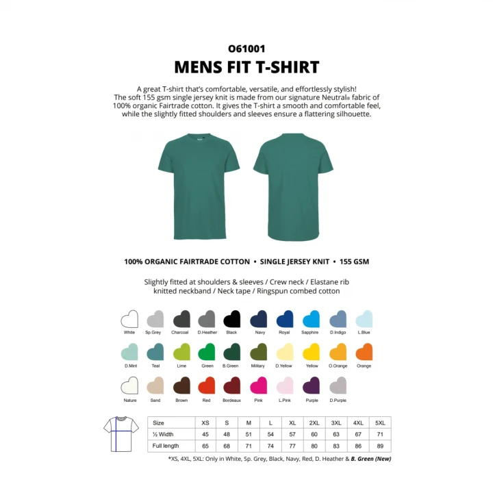 Fairtrade Organic Fitted T-Shirt Neutral® 