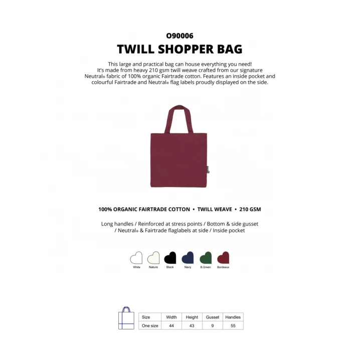 Fairtrade Organic Twill Bag Neutral® 