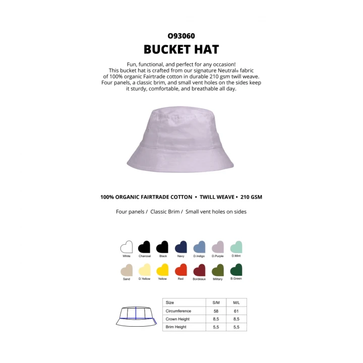 Fairtrade Organic Bucket Hat Neutral® 
