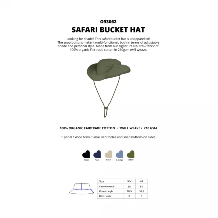 Fairtrade Organic Safari Bucket Hat Neutral® 