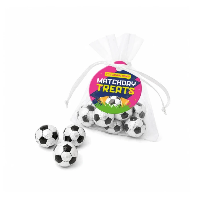 Organza Bag - Chocolate Footballs