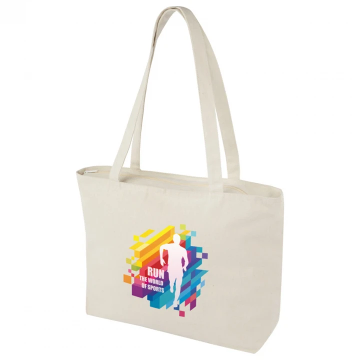 Ningbo 320 g/m² Zippered Cotton Tote Bag 15L