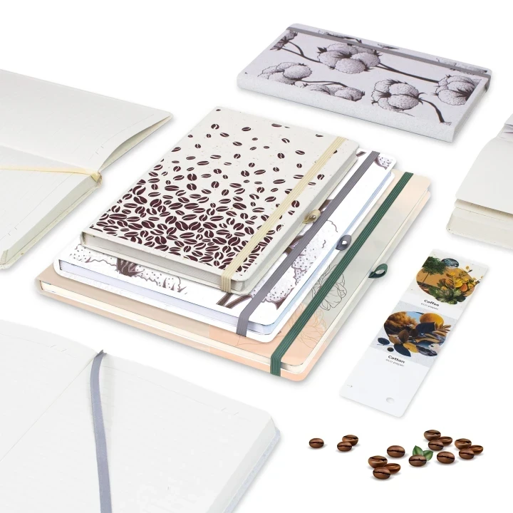 Customisable Eco Custom A5 notebook - Coffee, Cotton