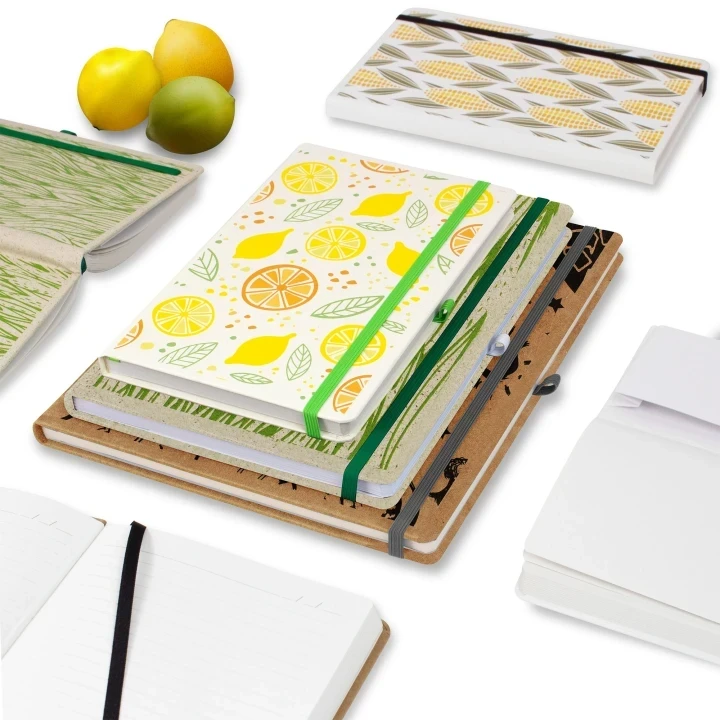 Customisable Eco Custom A5 Notebook - Corn, Grass, Kraft, Citrus