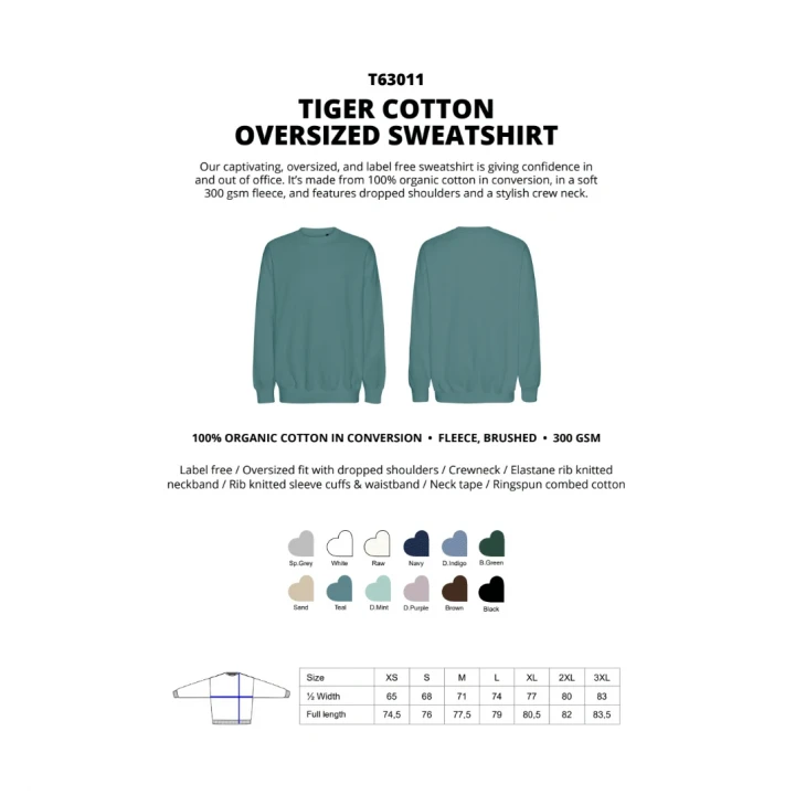 Tiger Cotton® Oversized Sweatshirt Neutral® 