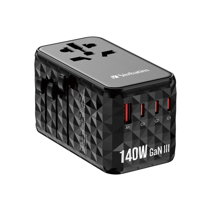 Verbatim UTA-10 GaN III 140W Universal Travel Adapter