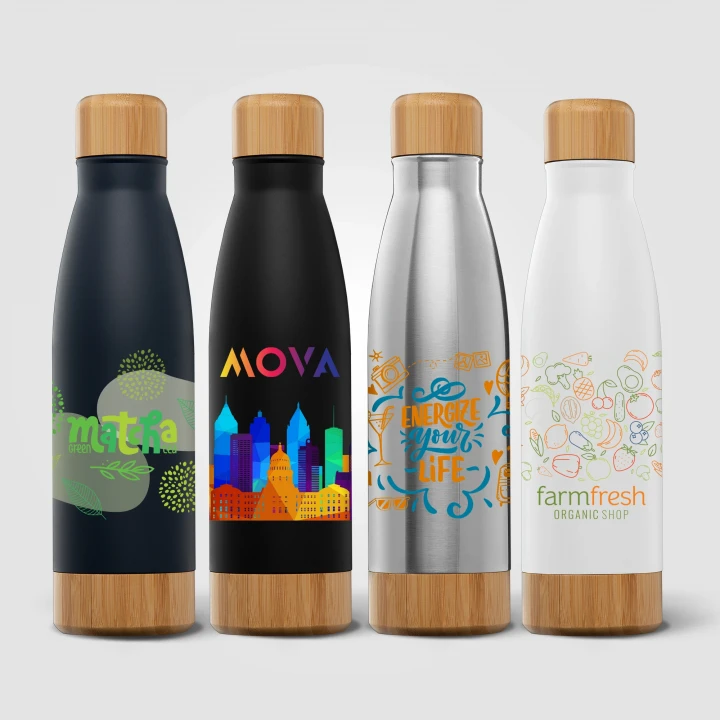 Ibiza Bamboo 650ml Double Wall Stainless Steel Bottle