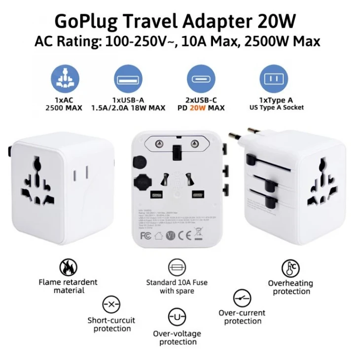 SR-GoPlug Travel Adapter 20W