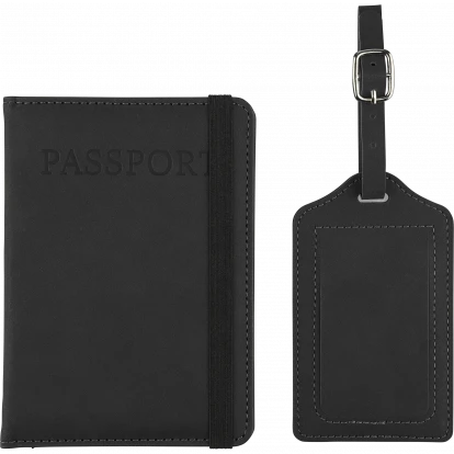 Zani Recycled PU Passport Holder and Luggage Tag