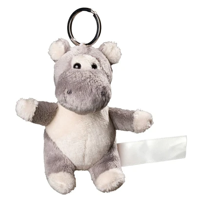 Plush hippo with keychain