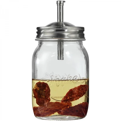 Drizzler mason jar with flip top