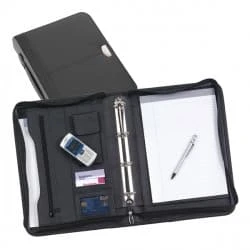 York A4 Leather Ring Binder Conference Folder