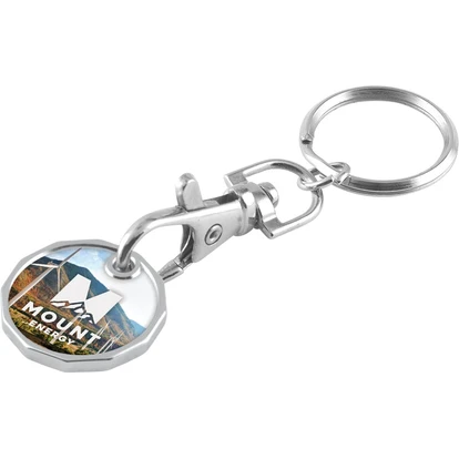 Nickle Plated Trolley Coin Keychain