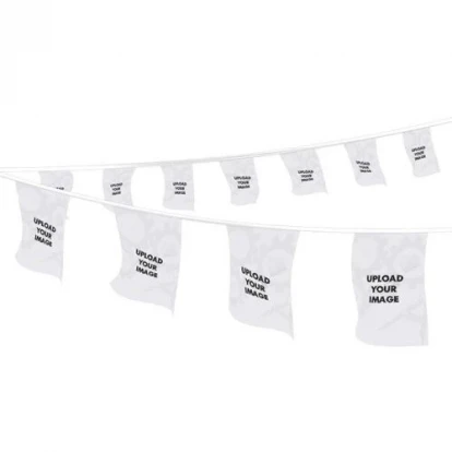 Bunting - Rectangle - 10 metre length - 18 textile pennants per length - 115g knitted polyester - Single Side