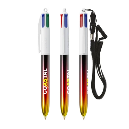 BIC 4 Colours Flags Collection Pen & Lanyard Screen Printing