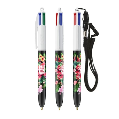BIC 4 Colours Ballpen + Lanyard Screen Printing
